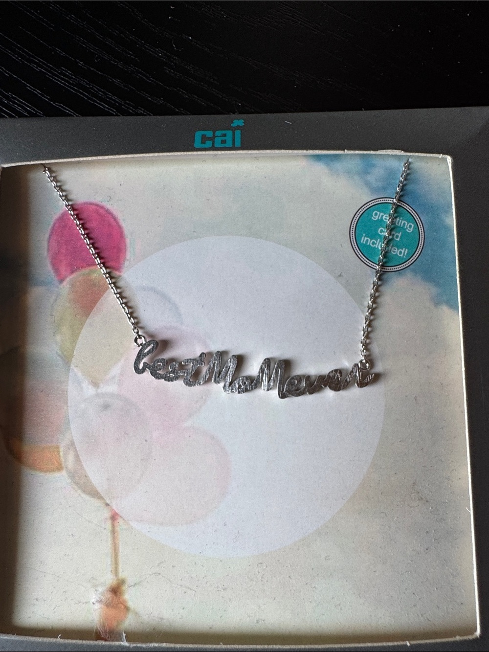 Silver Script Name Necklace - best mom ever